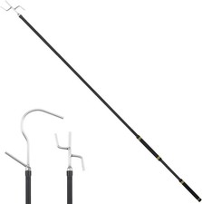 Clothes Hook Pole Heavy Duty,32 to 80Inch High Reach Garment Hook for Hanging Bi