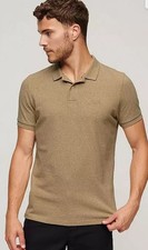 Image of Superdry Classic Pique Polo Shirt in Tan S Small (fmn19-4)