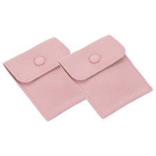 3x4" Velvet Jewelry Pouches, 2Pcs Jewelry Bags with Snap Button, Pink
