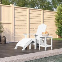 Adirondack Gartenstuhl Set Mit Hocker Und Beistelltisch Hdpe Weiß