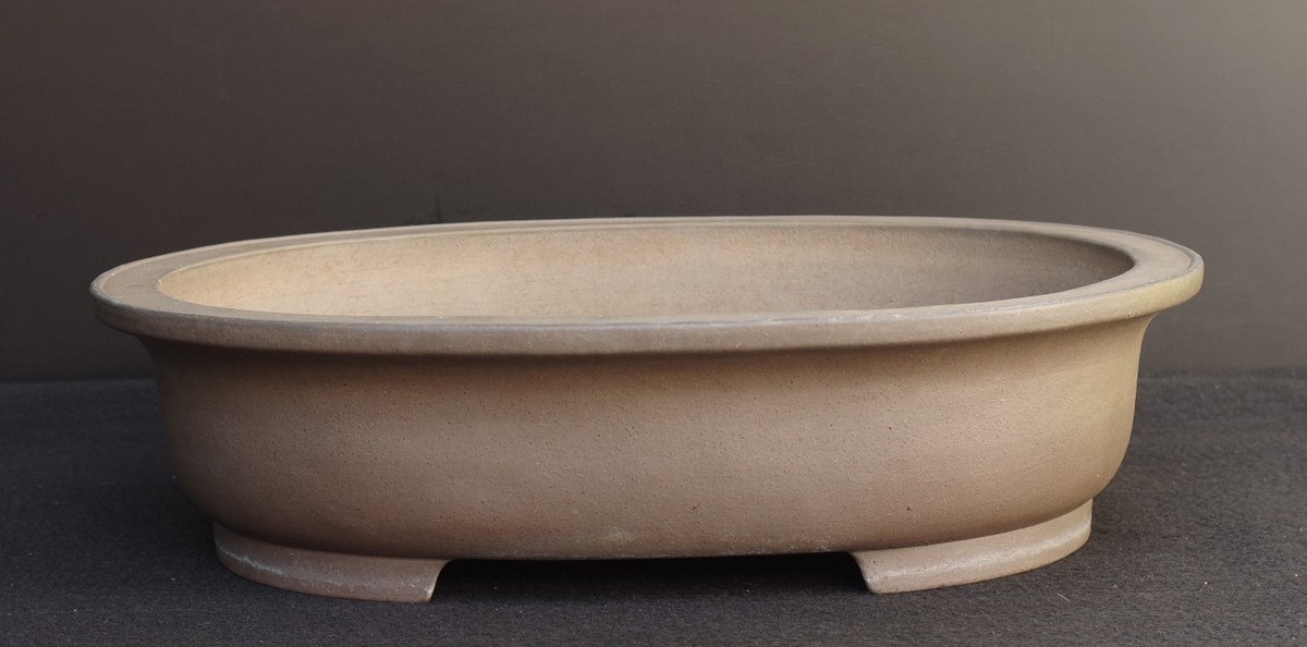 Bonsai Pot Tokoname Nakano Gyozan Unglazed Oval Deep Width 45.2 cm