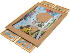 Puzzle Board with Drawers – 1500 Piece Jigsaw Puzzle Table Organizer – Premium W