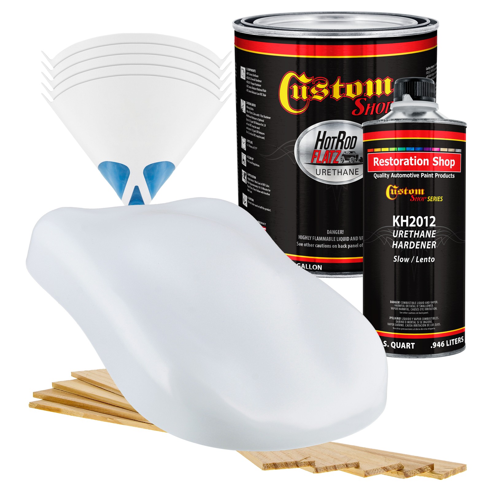 HOT ROD FLATZ Winter White Gallon Kit URETHANE Flat Auto Car Paint Kit