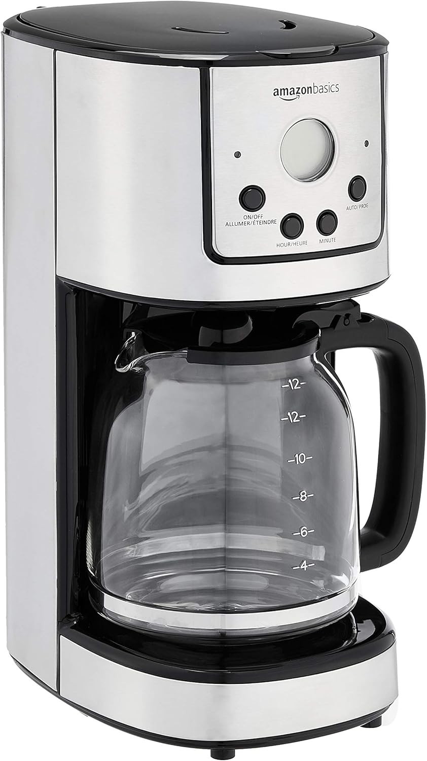 W/ Carafe & Reusable Filter Stainless Steel 12 Cups