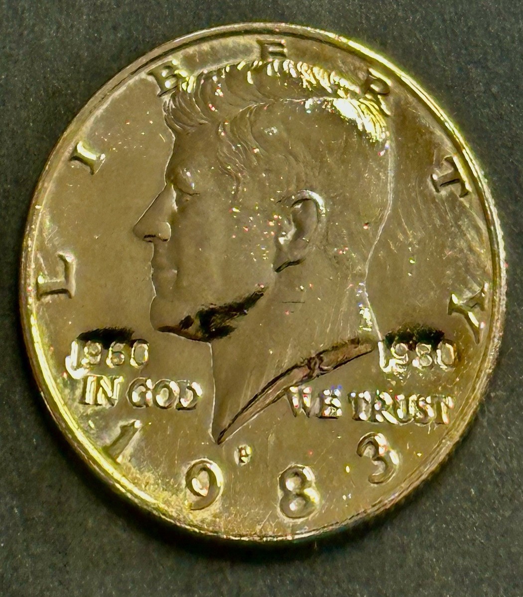 1983 P Kennedy Half Dollar 24K Gold Plat.Clad Double Stamped 1960