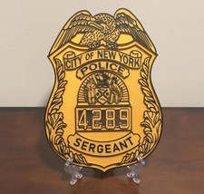 NYPD Sergeant Shield: 3D Embossed NYC Police Plaque