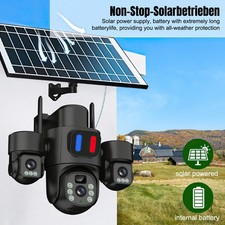Solar Battery Powered WiFi Wireless Security Camera System Outdoor Pan/Tilt Home