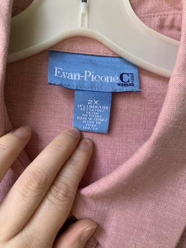 Blusa y top Evan-Picone para mujer 2 piezas con botones rosa 2XL encaje lino vintage años 80 - Imagen 19 de 24