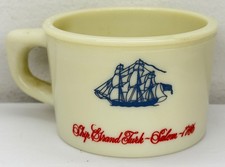 Vintage Old Spice "Ship Grand Turk-Salem-1786" Milk Glass Shaving Mug by Shulton