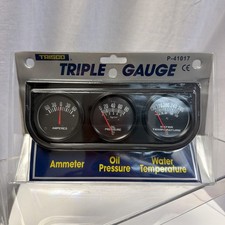 Trisco P-41017 Triple Gauge - Ammeter Oil Pressure Water Temp Trisco P-41017 Triple Gauge - Ammeter Oil Pressure Water Temp