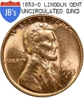 1953-D Lincoln Wheat Cent Penny - UNCIRCULATED (UNC) Red