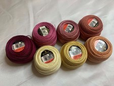 lot of 7 DMC 116 8 Perle Cotton Thread Balls, Size 8 brand new 41 yellow peach
