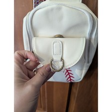 Lot De 4 Sacs Vintage En Cuir Blanc - Équipement Baseball USA - Fermeture Éclair