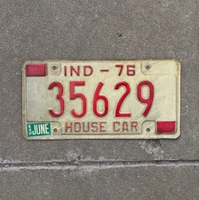 1976 Indiana House Car License Plate Auto Tag Garage Decor 35629