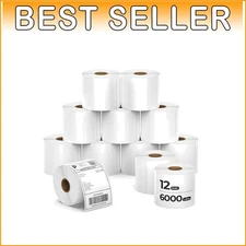 4x6 Inch Direct Thermal Shipping Labels: 6000 Pack, Waterproof & Strong Adhesive