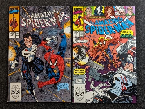 Amazing Spider-Man 330 331 Punisher Lot Marvel 1990 Erik Larsen VF