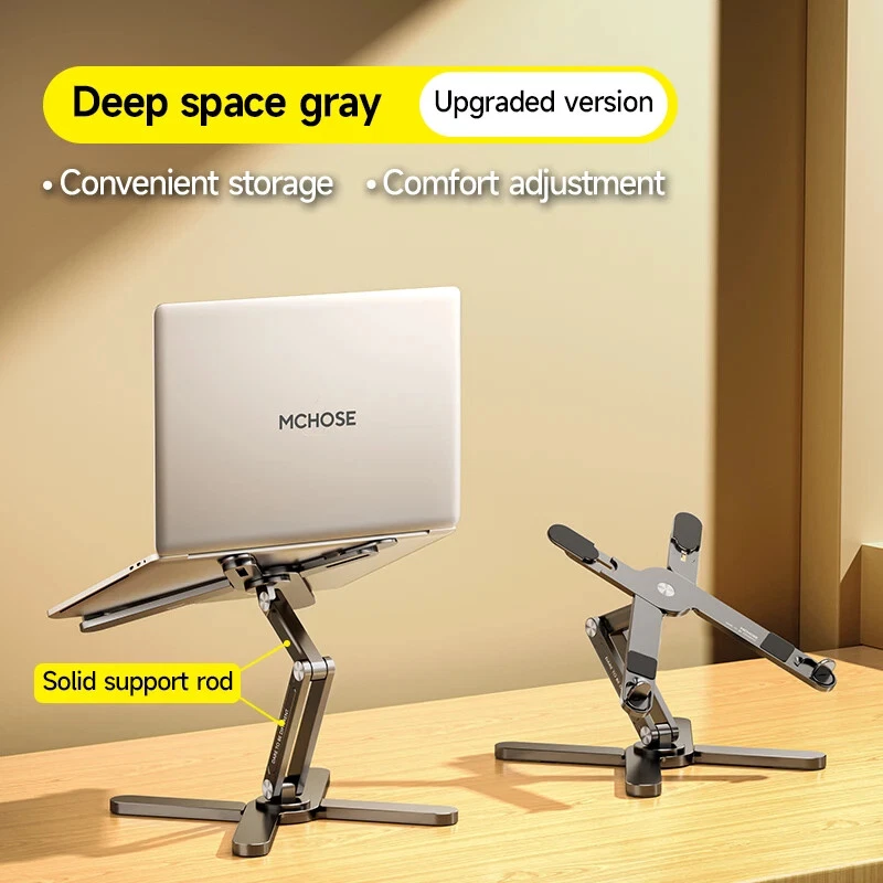 360° Rotating Laptop Stand with Heat Dissipation - Foldable Holder