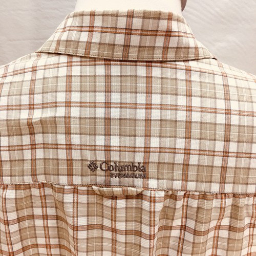 Columbia Titanium Men's Shirt Sz XL Beige Vented Check Pattern Outdoor Omni Dry - Picture 9 of 11