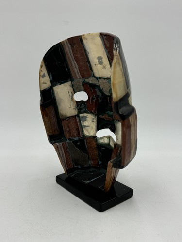 Mexican Mayan Aztec Death Mask Natural Stone Turquoise Burial Sculpture Folk Art - 第 5/10 張圖片