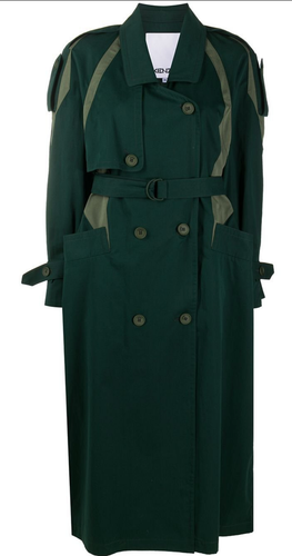 KENZO Bi-Colour Belted Long Trench Coat Trenchcoat Pine Mantel Jacke Jacket M - Bild 4 von 12