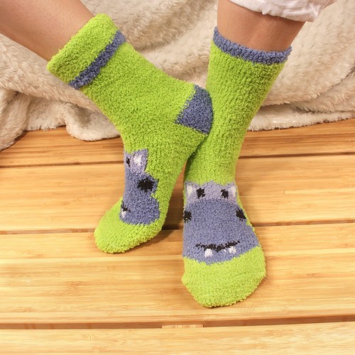 Women's Super Soft Cute Fuzzy Cozy Warm Animal Face Indoor Outdoor Cabin Crew - Picture 39 of 97
