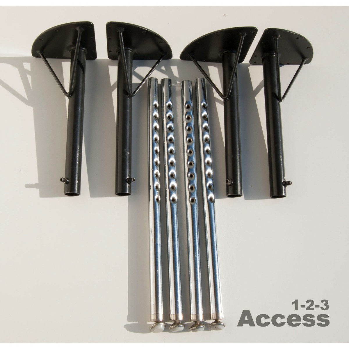 Set of Stainless Steel Black Adjustable School Table Legs 21-29