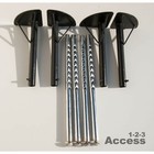 Set of 4 Stainless Steel Black Adjustable School Table Legs 21-29'' Industrial L