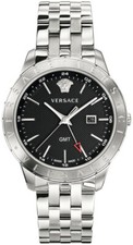 Versace VEBK00418 Univers GMT black silver Stainless Steel Men's Watch NEW