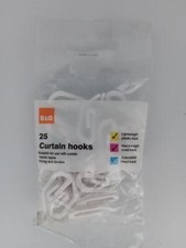 25 curtains hooks (B&Q) Free UK P&P Value Guaranteed Fast UK Dispatch