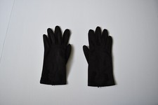 Vintage 1960s Nylasuede by Hansen Gloves--Black, Brand New , Size 7.5
