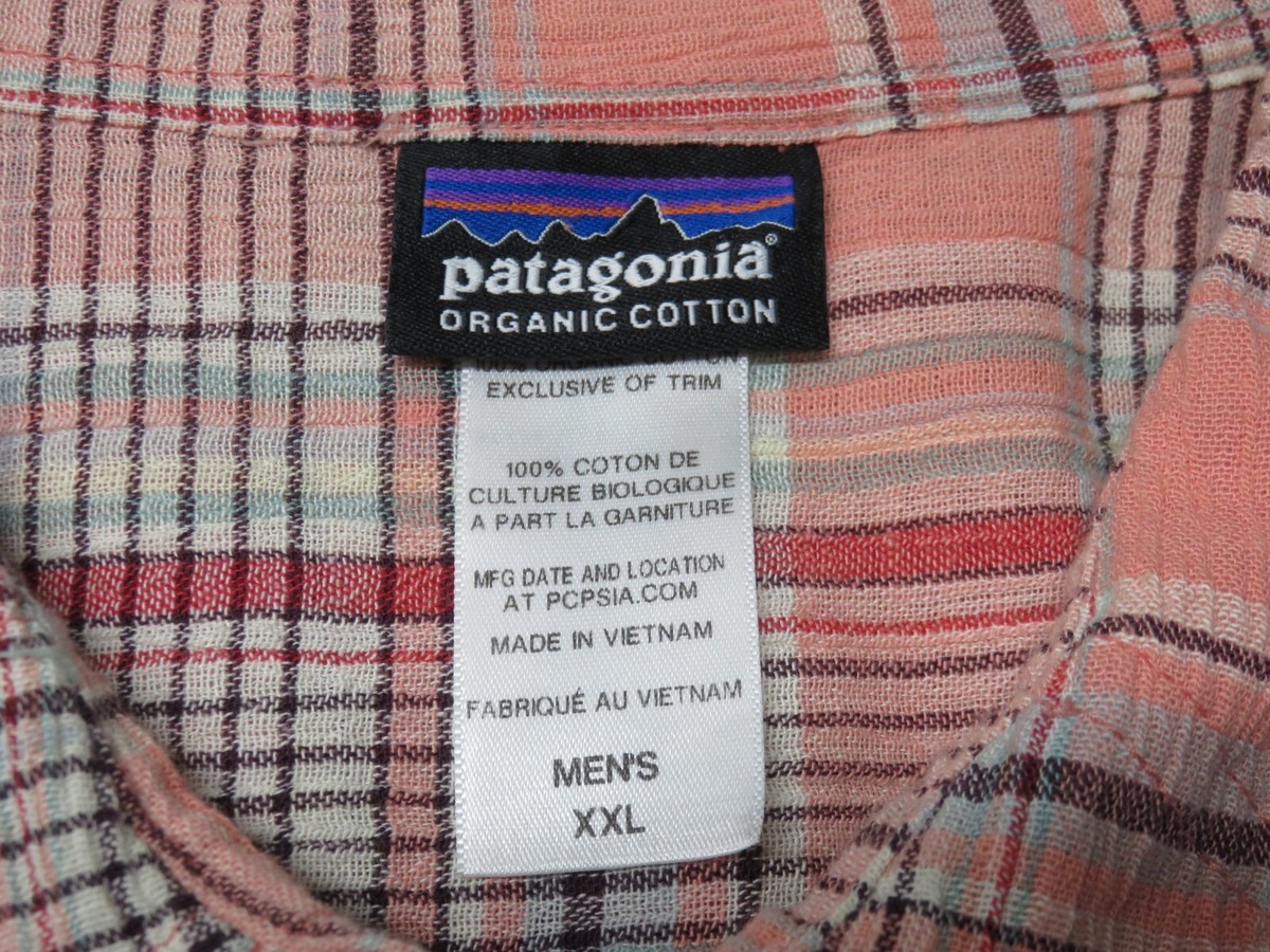 Patagonia Short Sleeve Button Front Shirt XXL Organic Cotton