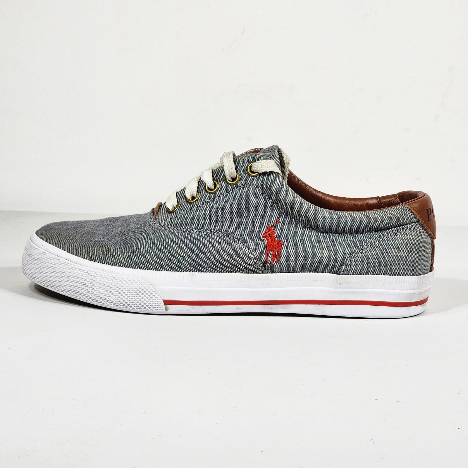 Polo Ralph Lauren Vito Chambray Tennis Shoes Men Size… Gem