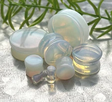 PAIR Opalite Plugs Opalescent Earlets Gauges Body Jewelry