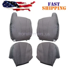 For 1999-2002 Chevy Silverado Front Bottom Top Replacement Cloth Seat Cover Gray