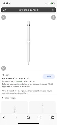 Genuine Apple Pencil Stylus 1st Gen for iPad PRO Lighting