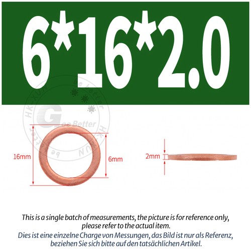 Copper Sealing Washers Metric - M3 M4 M5 M6 M8 M10 M12 - M60 Sump Plug Washer - Picture 34 of 130