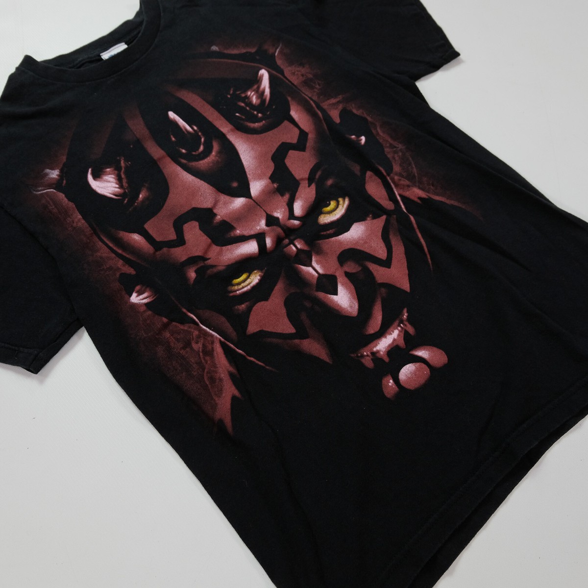 Rare Vintage STAR WARS Darth Maul Big Face All Over Mega Print T