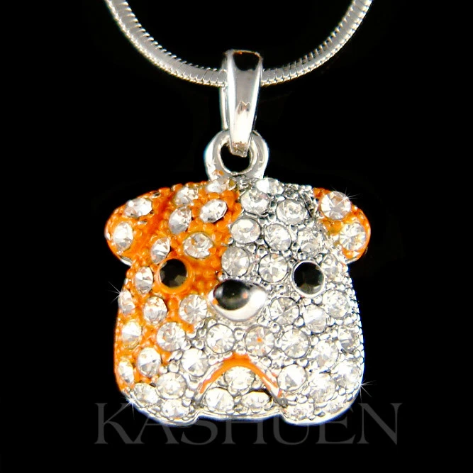 English British Bulldog made with Swarovski Crystal Dog Jewelry