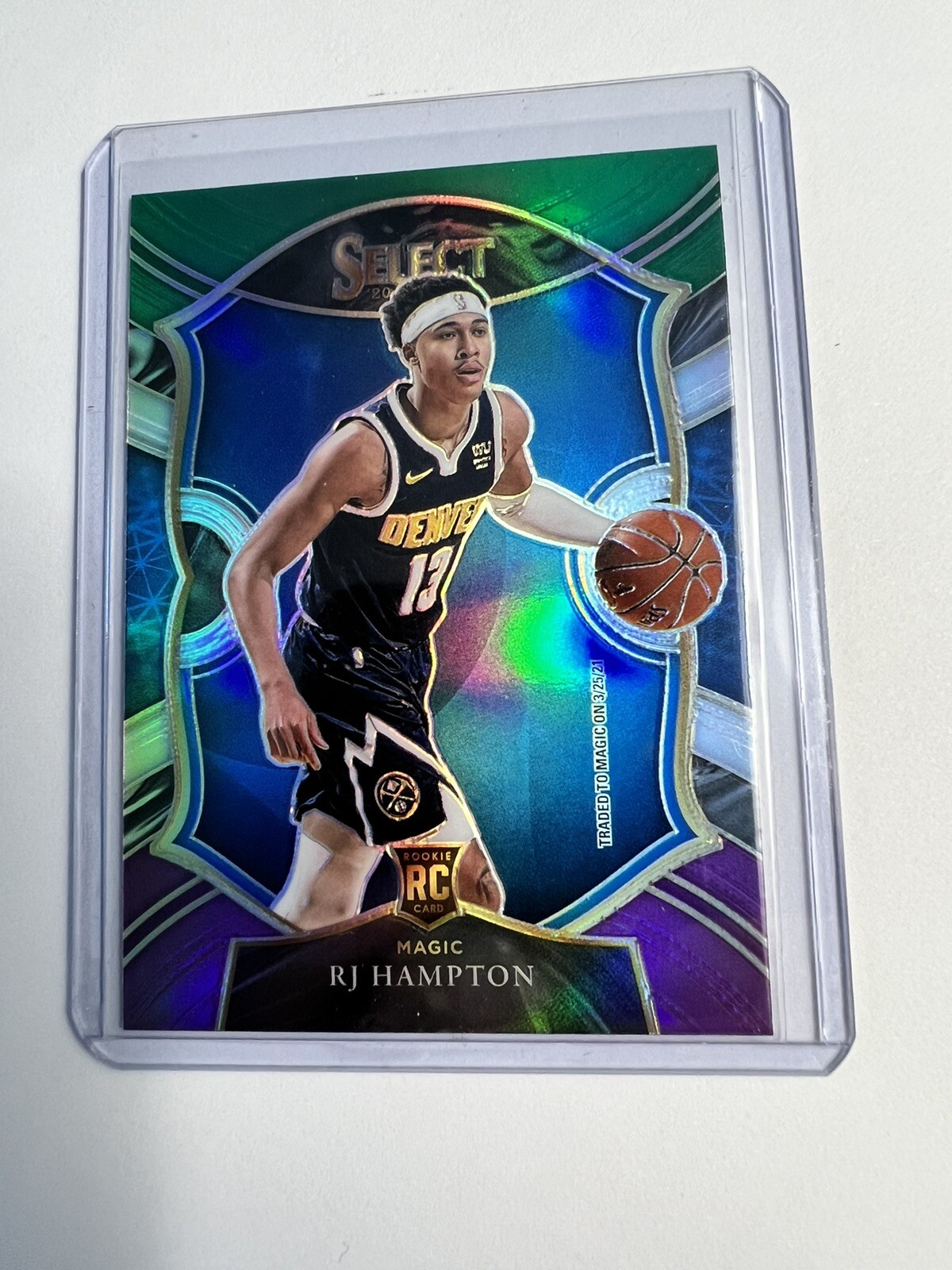 🔥 2020-21 SELECT RJ HAMPTON CONCOURSE GREEN WHITE PURPLE PRIZM RC #84 MAGIC