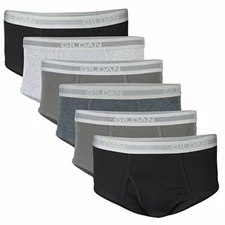 Gildan Men's Brief 6-Pack Underwear, Grey/ Black, Large 