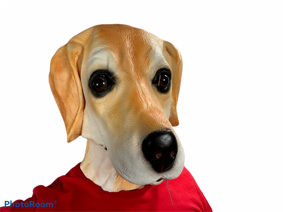 Labrador Golden Masque Latex Animal Chien Accessoire Costume Canin Lab Chiot - Photo 2/4