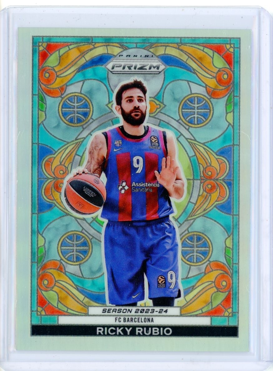 2023-24 Panini Prizm Euroleague RICKY RUBIO Barcelona Stained Glass SSP