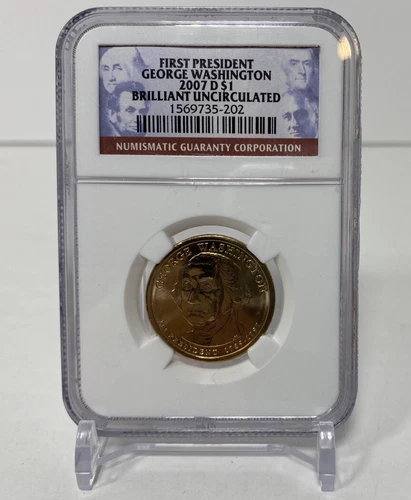 2007-D George Washington Presidential Dollar NGC Brilliant Uncirculated