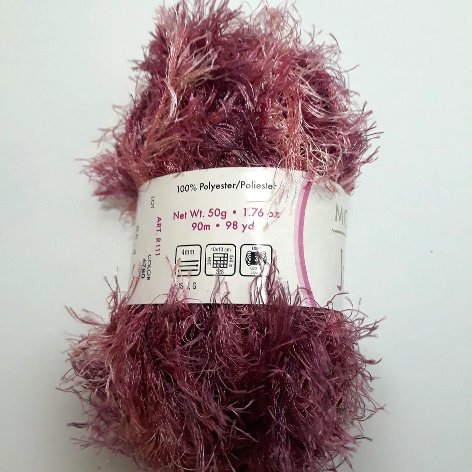 COATS MODA DEA Jai Alai Yarn #6780 BLOOM 100% Polyester 98 Yards Each Lot of 2 - Image 4 of 4