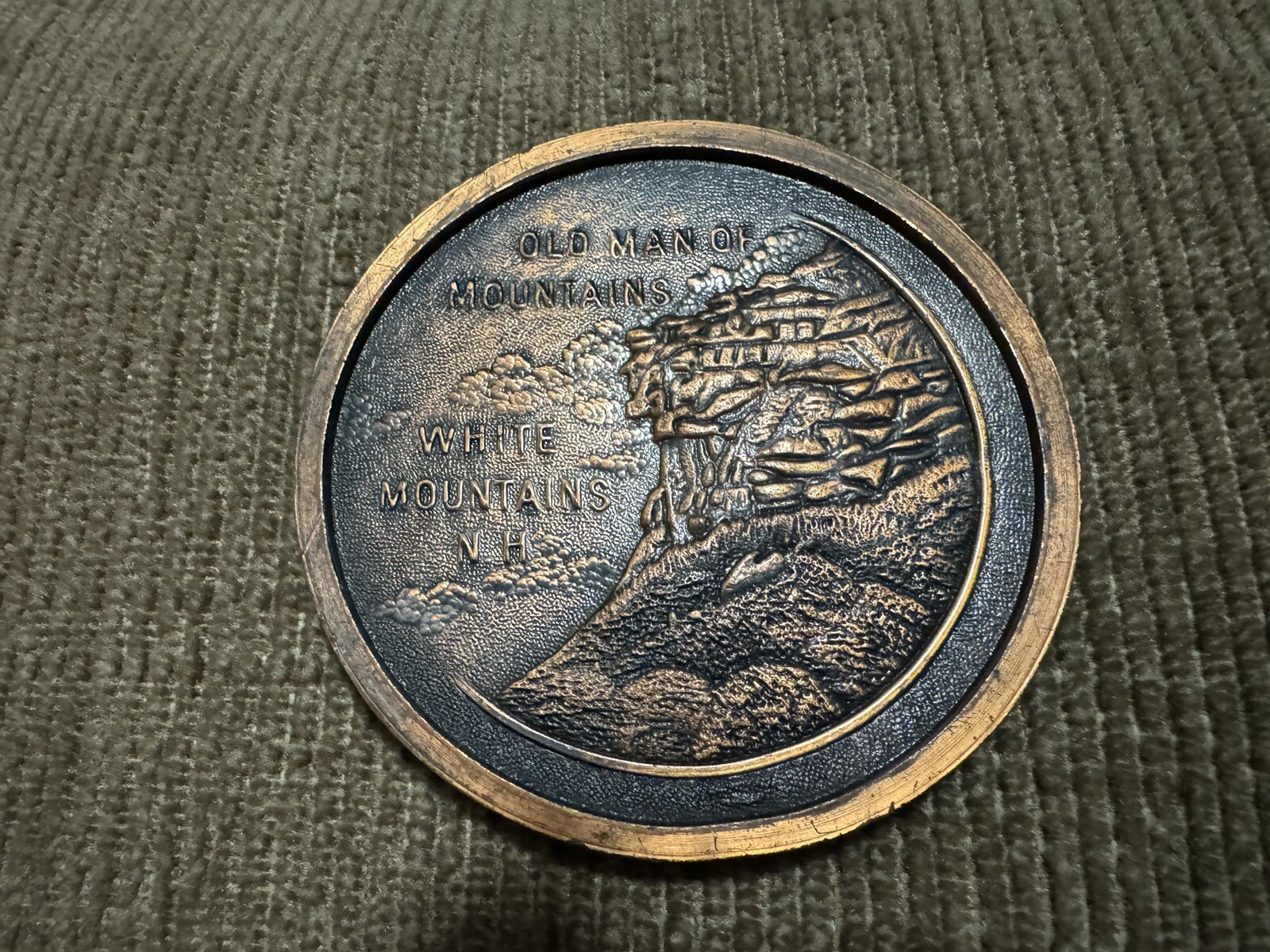 Large Rare 3” Indian Head New Hampshire Token-Old Man Of The Mountain