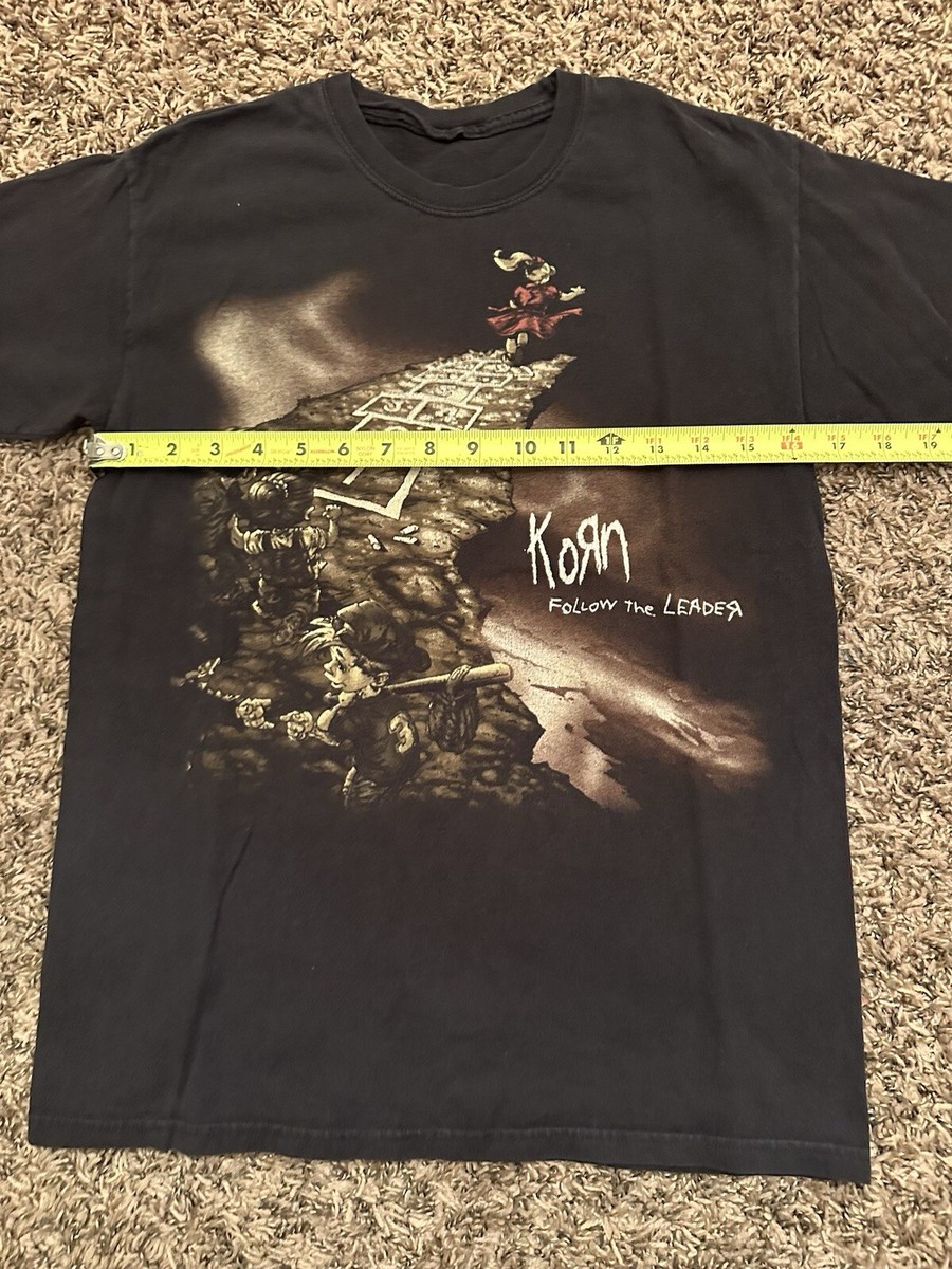 Vintage 1998 Korn Follow The Leader T-Shirt Band Concert CD
