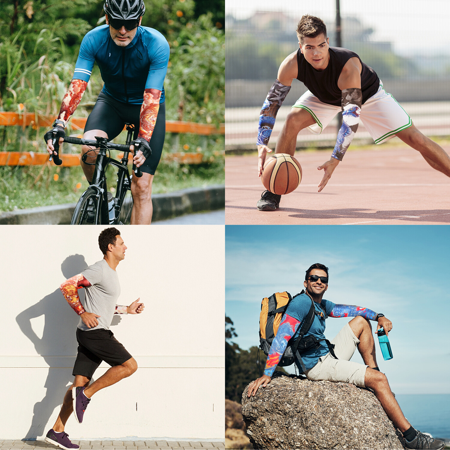 Tattoo Sunscreen Sleeve Arm Protection Block UV Anti-skid Breathable Cycling USA
