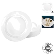 Quality Heavyweight Plastic Plates China Like. Wedding and Party Dinnerware P...