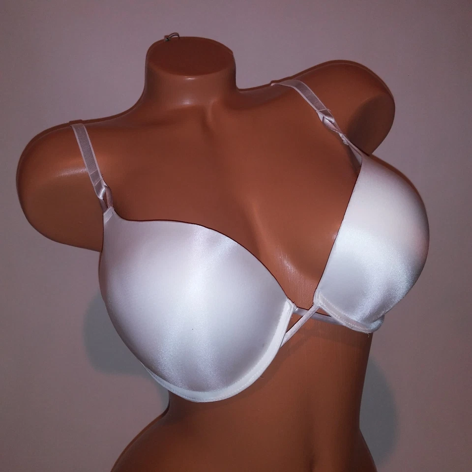 Sujetador Victoria Secret Bombshell Push Up Blanco Sólido Añade 2 Tallas de Copa Sumergir Nuevo Foto 3 de 4