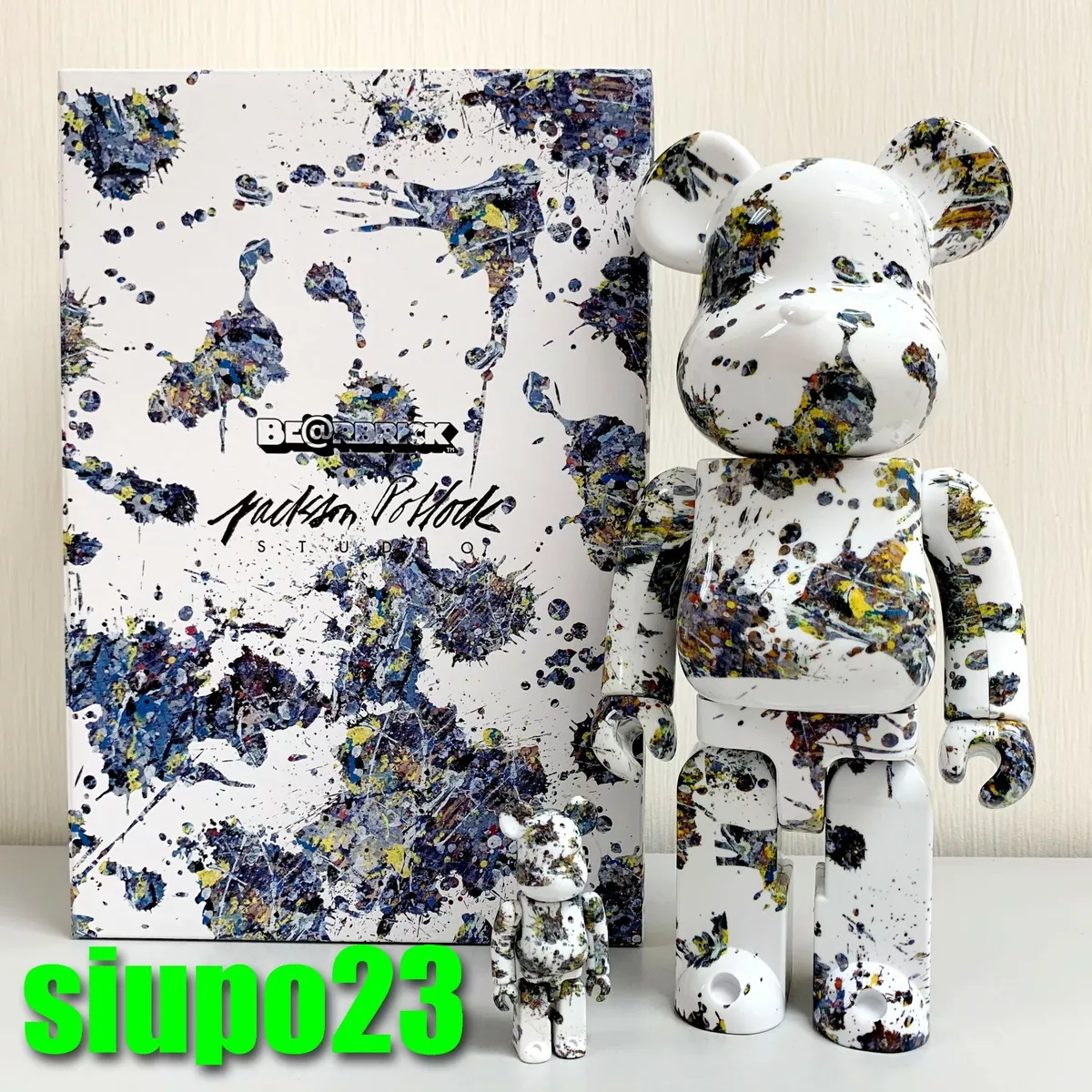 Medicom 400% + 100% Bearbrick ~ Jackson Pollock Studio Be@rbrick SPLASH